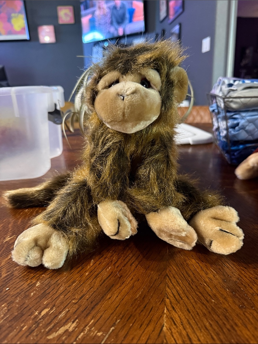 Ty Brown and Tan Plush Monkey Decorative Accent